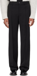 Helmut Lang Black Relaxed Wool Trousers