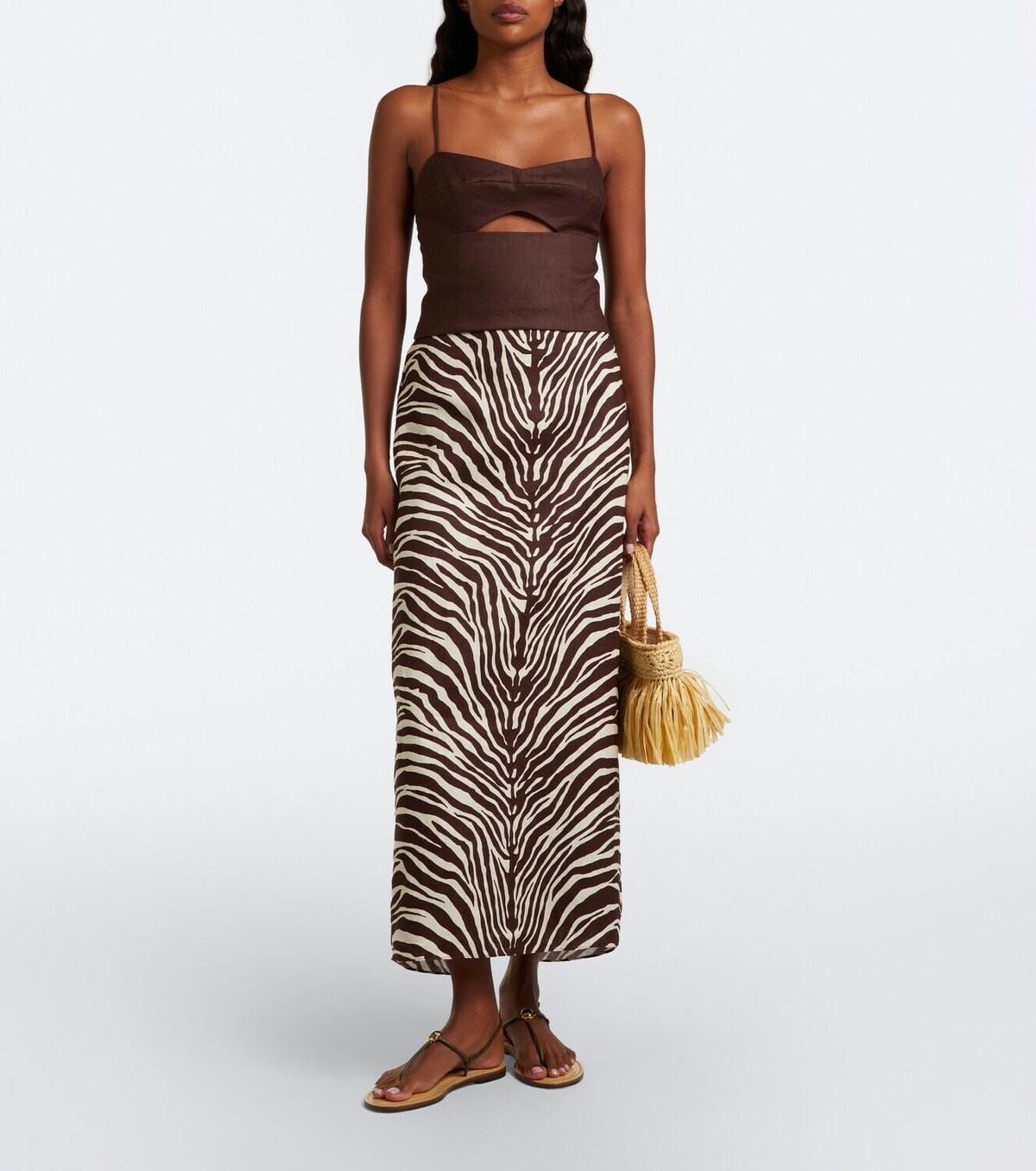 Cala de la Cruz Sei cutout linen top
