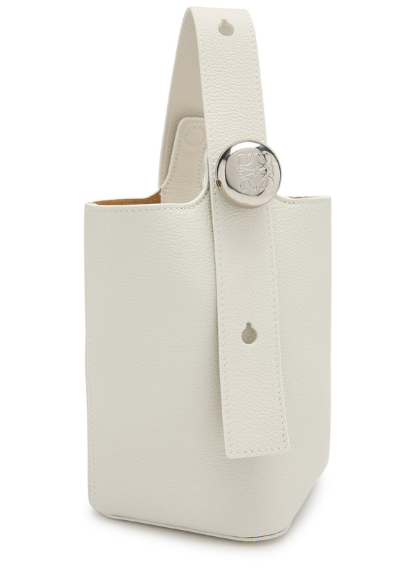 Photo: Loewe Pebble Mini Leather Bucket bag - White - One Size
