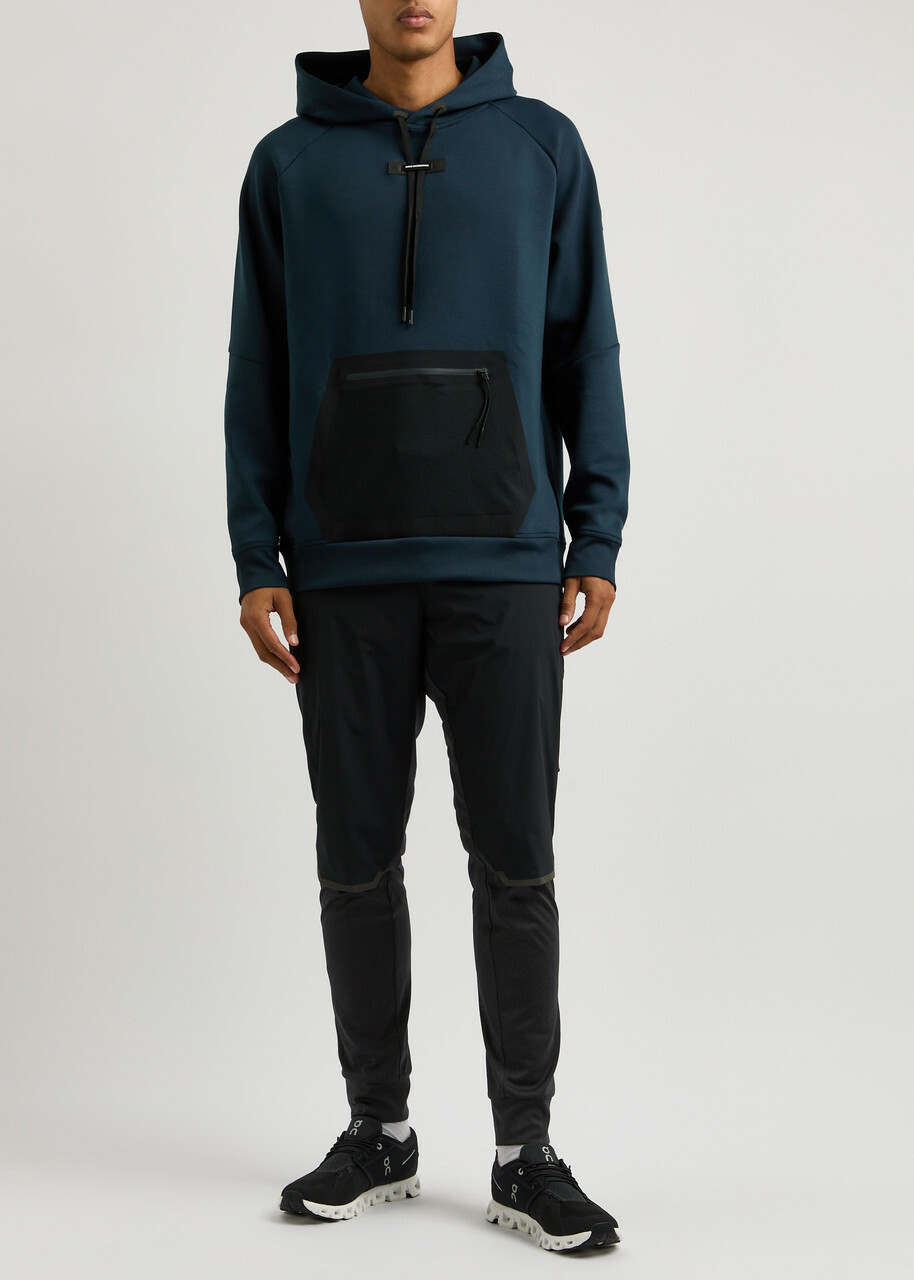 ON Logo Hooded Stretch-jersey Sweatshirt Navy