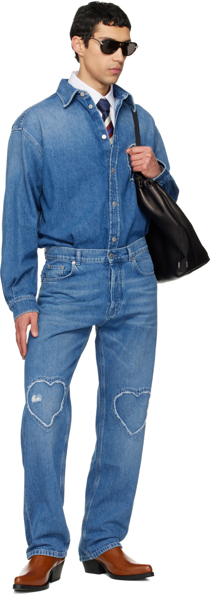 Moschino Blue Cotton Denim Shirt