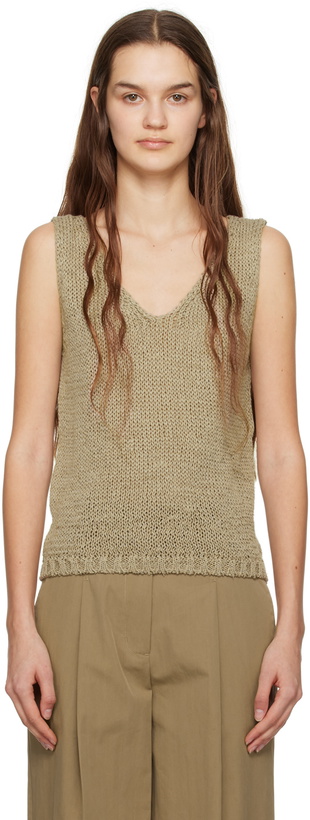 Photo: Nothing Written Khaki V-Neck Vest