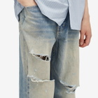 Nahmias Men's Distressed Baggy Jeans in Light Wash
