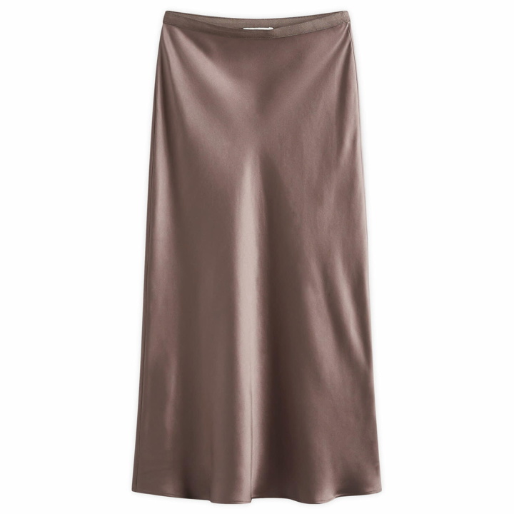 Photo: Anine Bing Women's Bar Silk Skirt in Brown