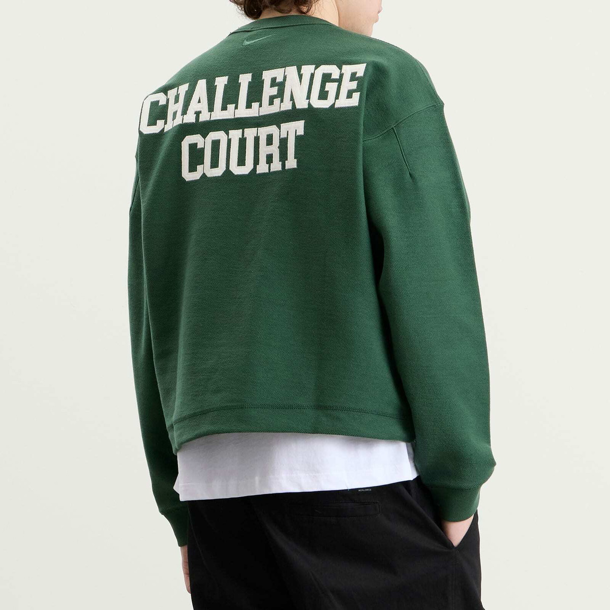 Nike Men's Club Rules Fleece Crew Sweatshirt in Fir/Sail
