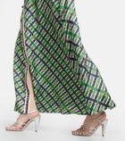 Gucci - Belt check silk maxi dress