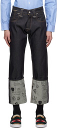 Junya Watanabe Indigo Levi's Edition Print Jeans