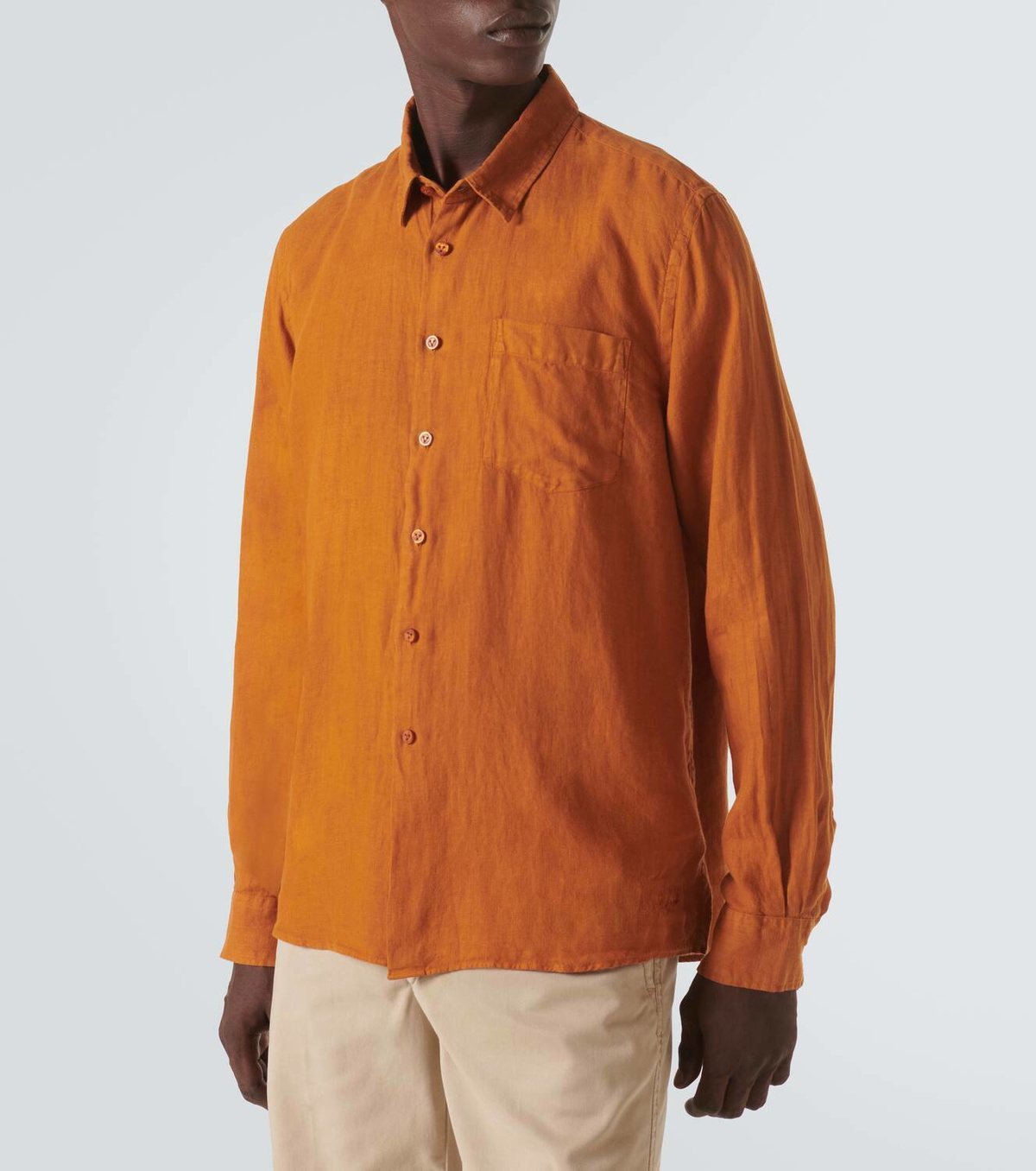 VILEBREQUIN Men Linen Shirt Natural Dye