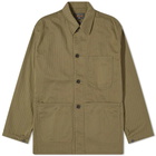 Beams Plus Men's Herringbone Chore Jacket in Olive