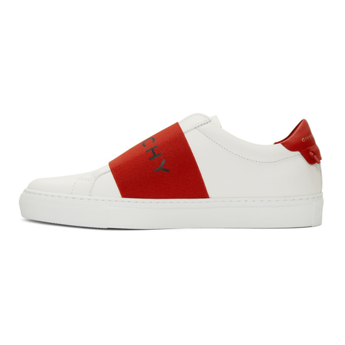 Givenchy White and Red Strap Urban Knots Sneakers Givenchy
