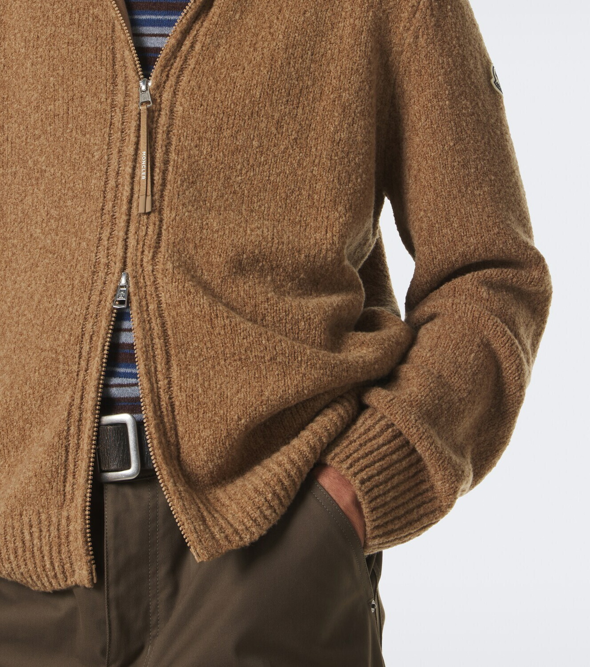 Moncler Bouclé wool-blend zip-up hoodie
