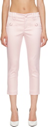 VAQUERA Pink Satin Cigarette Trousers