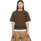 sacai Brown Cotton Jersey T-shirt