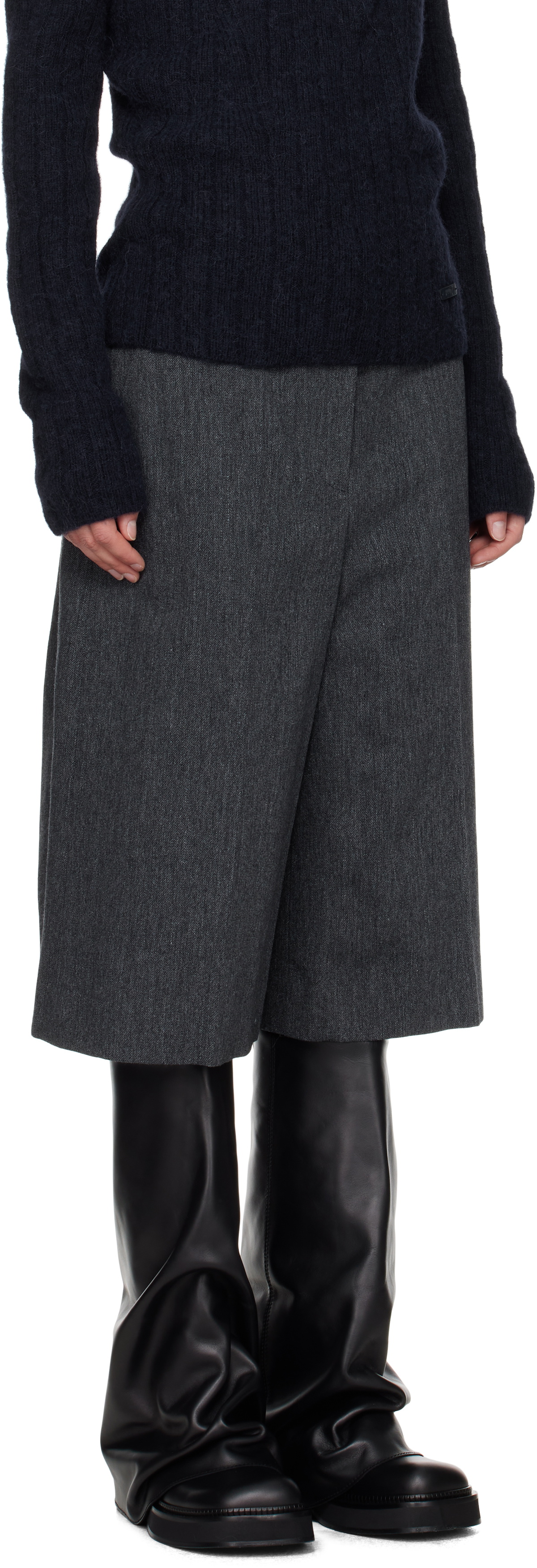 Juun.J Gray Culotte Shorts