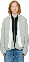 Greg Lauren Gray Open Front Cardigan