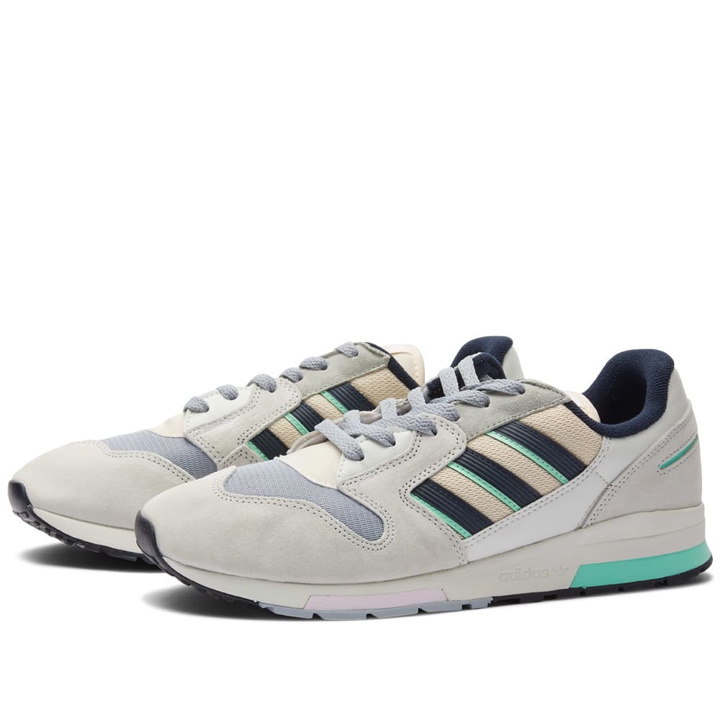 Photo: Adidas Men's ZX 420 Sneakers in Ecru Tint/White/Pink