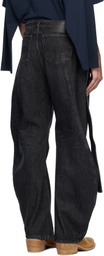 Jean Paul Gaultier Black 'The Denim Strap' Jeans