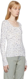 Acne Studios White Floral Long Sleeve T-Shirt