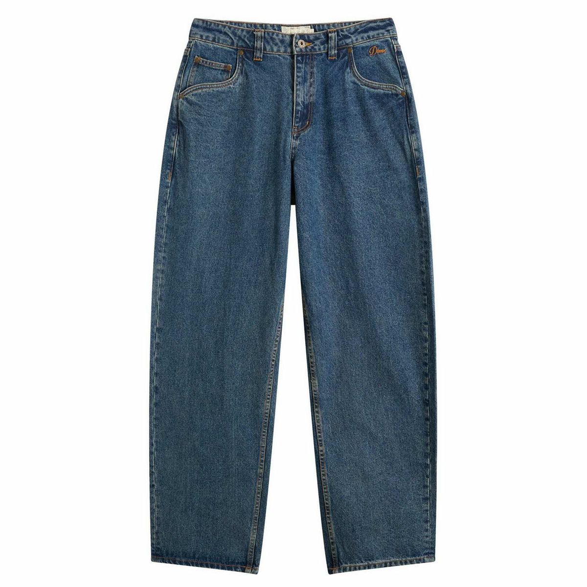 DIME - Logo-Embroidered Wide-Leg Jeans - Blue Dime