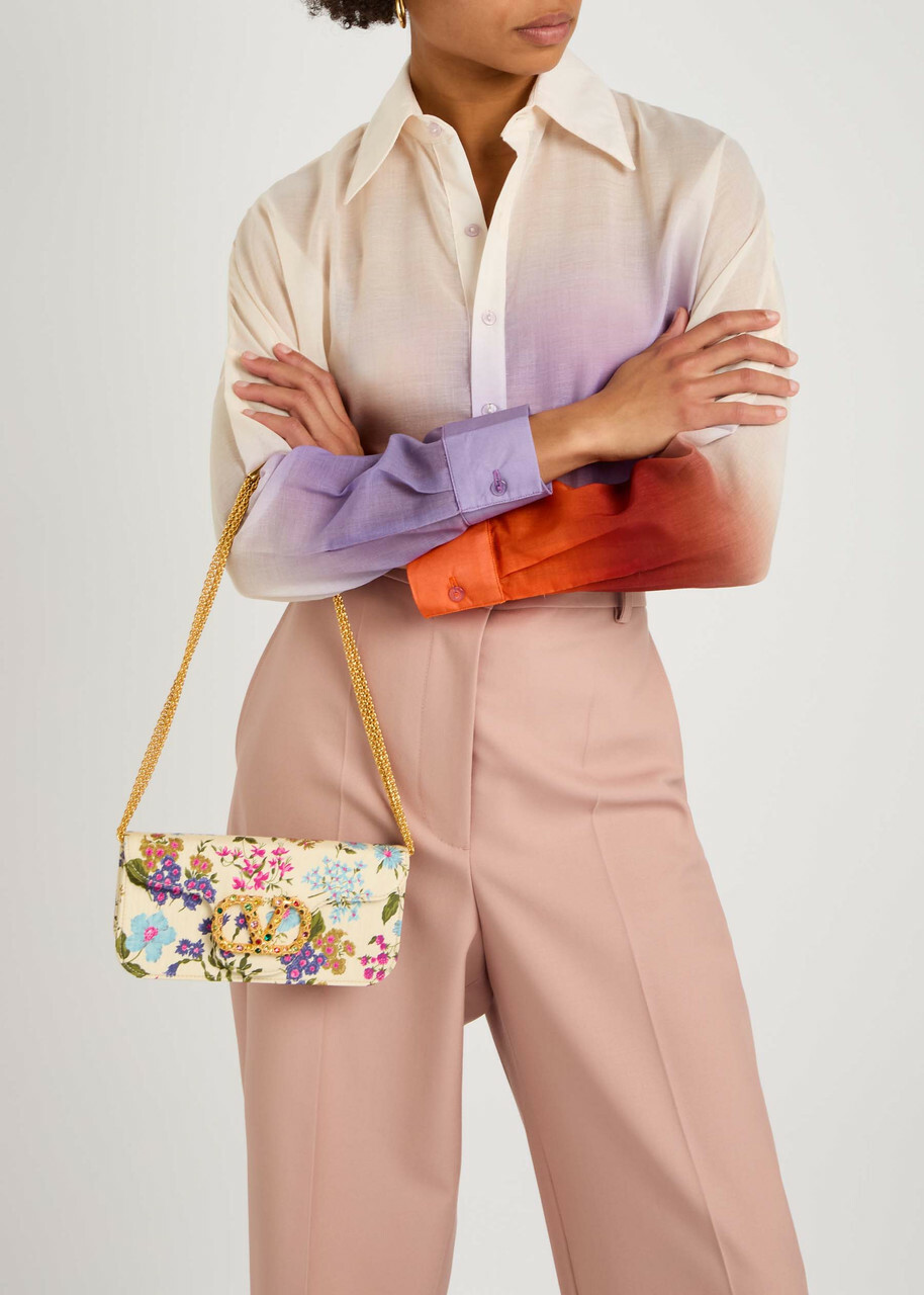Valentino Garavani Locò Floral Moiré Clutch - Multicoloured
