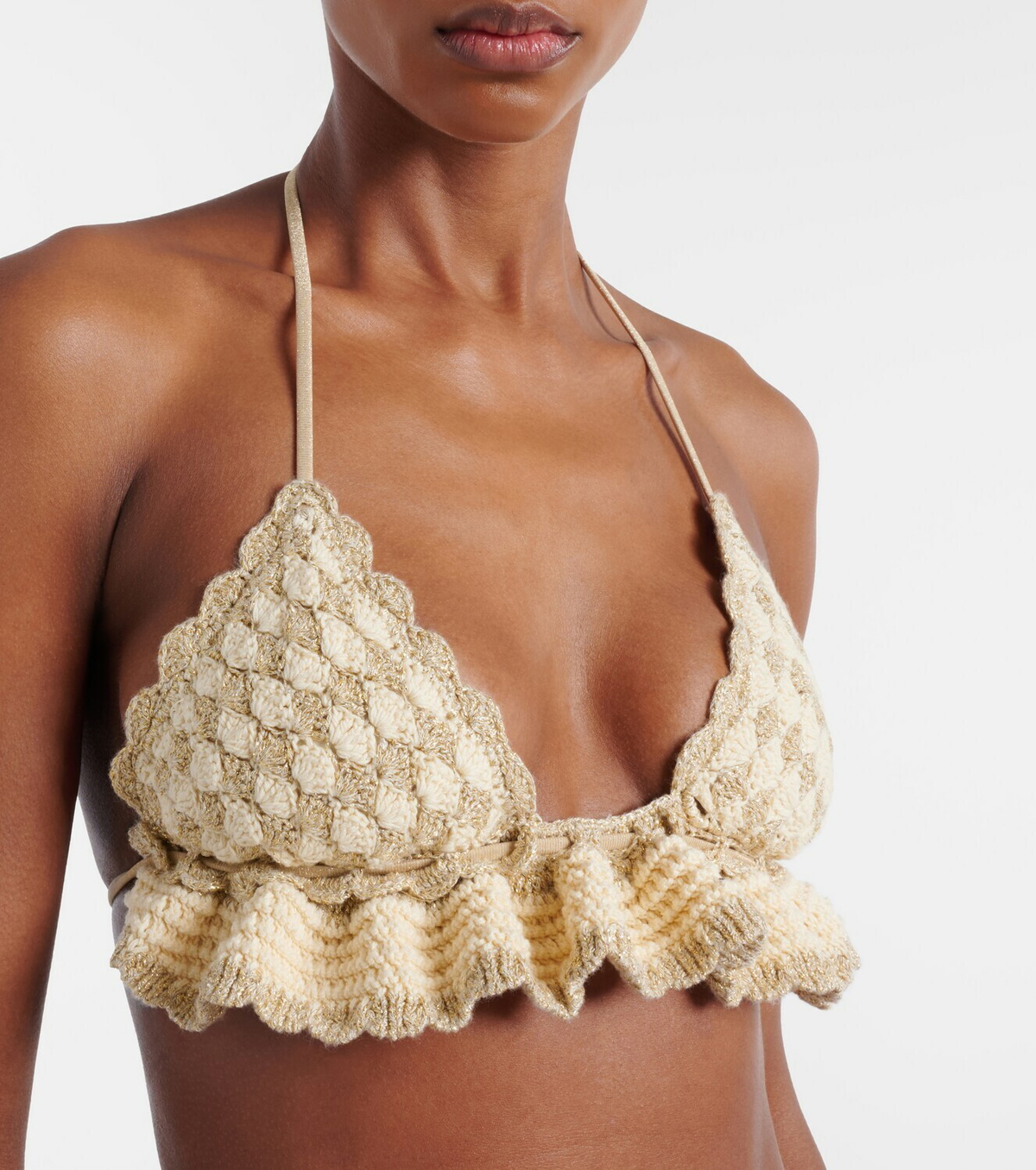 Zimmermann Wanderlust crochet and lamé bikini
