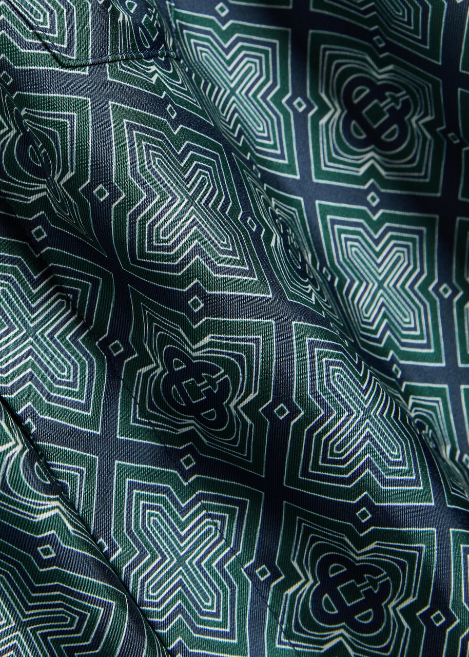 Casablanca Radiating Logo-monogram Silk Shirt Green