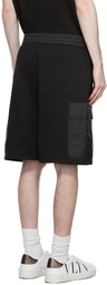 Valentino Black Cotton Cargo Shorts