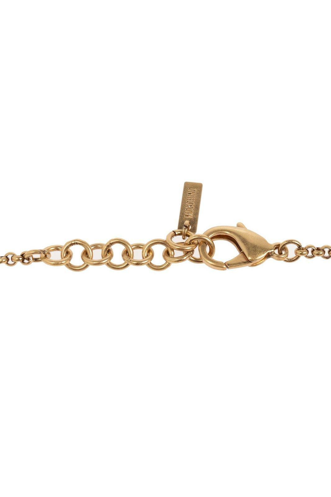 Moschino Logo Lettering Charm Detailed Necklace