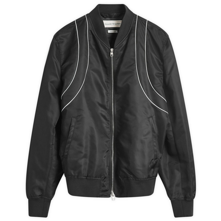 Photo: Alexander McQueen Men's Piping Harness Bomber Jacket in Black