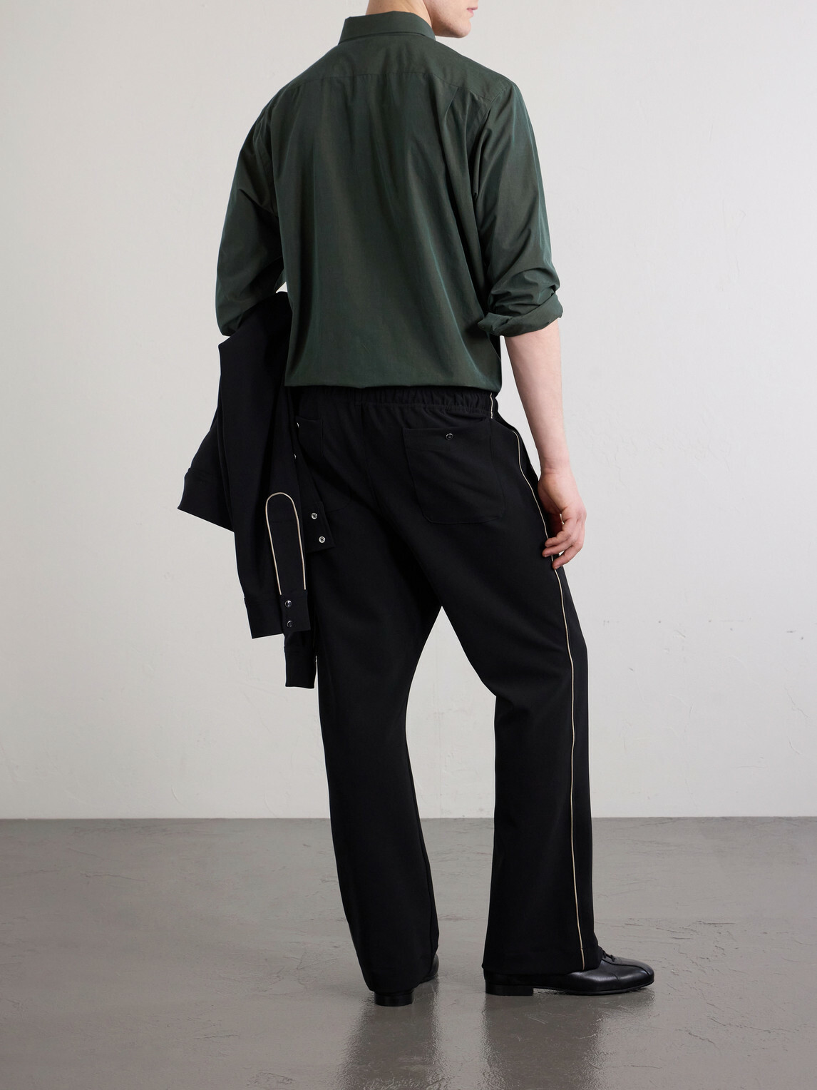 Needles - Piping Cowboy Straight-Leg Embroidered Woven Trousers - Black