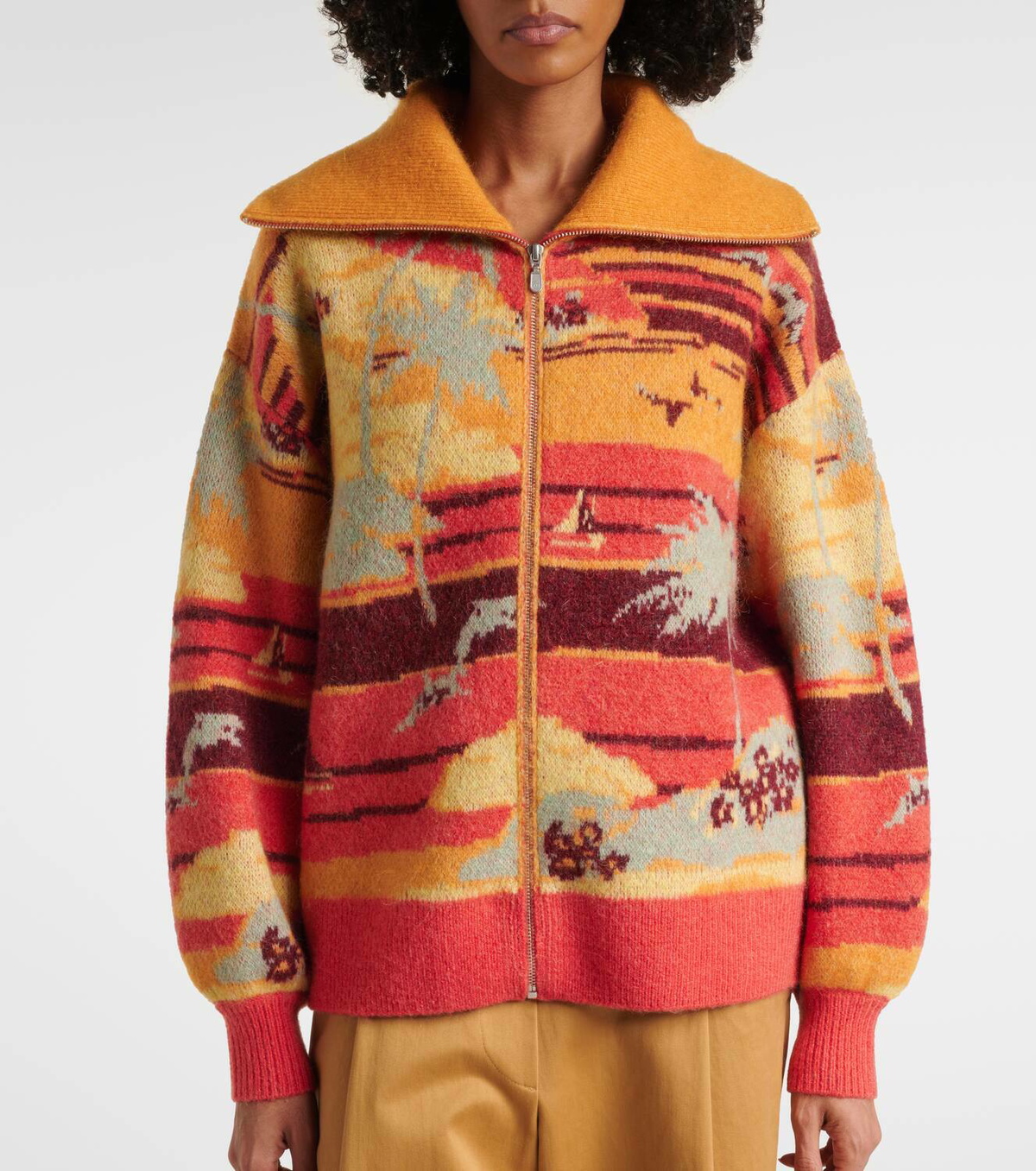 Alémais Palm Island jacquard cardigan