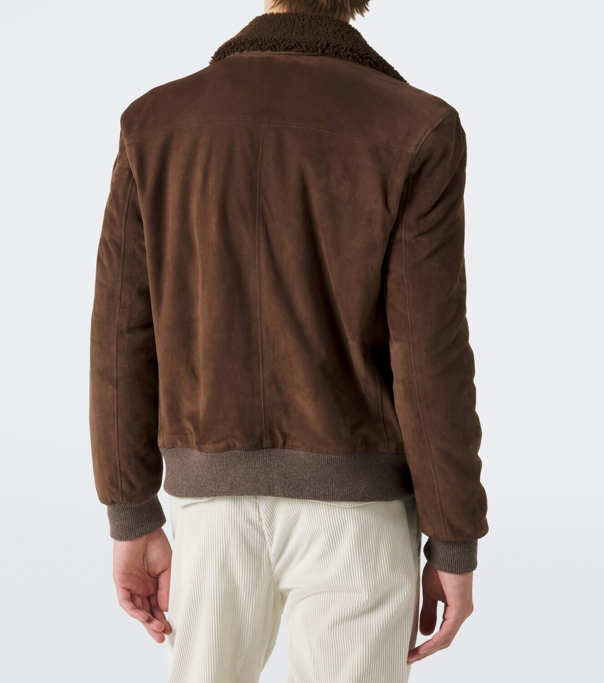 Eleventy Shearling-lined suede jacket