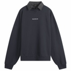 Balenciaga Men's Logo Polo Shirt in Faded Black/White