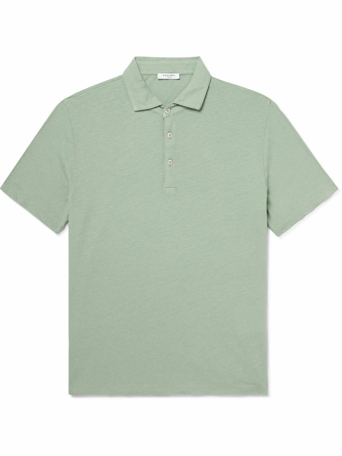 Boglioli - Cotton and Linen-Blend Polo Shirt - Green