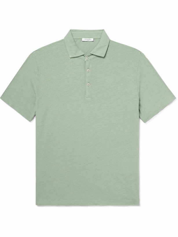 Photo: Boglioli - Cotton and Linen-Blend Polo Shirt - Green
