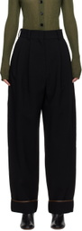 Recto Black Pleated Trousers