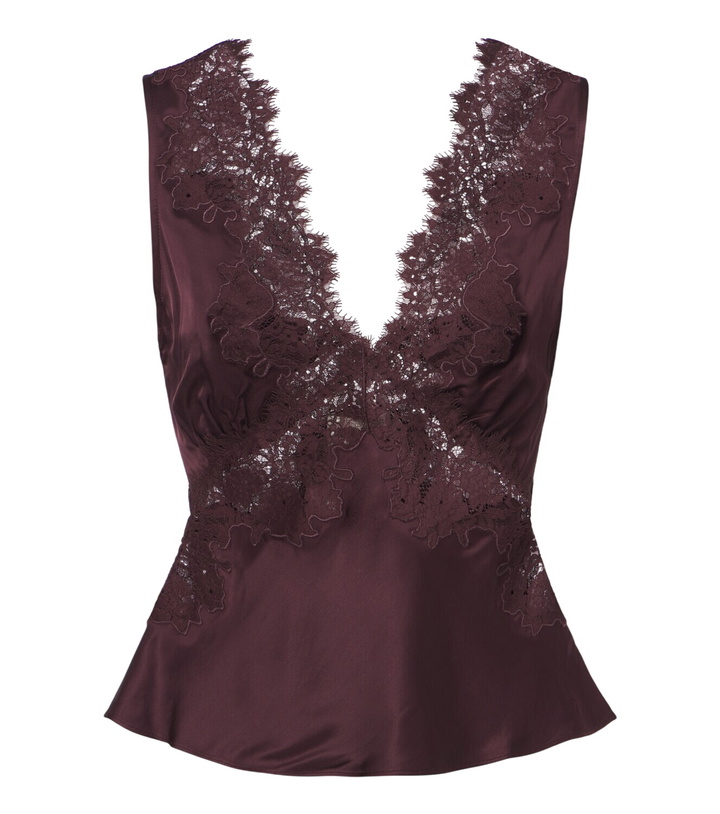 Photo: Rixo Emmie lace-trimmed satin top