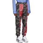 Palm Angels Black and Red Bandana Patchwork Aftersport Track Pants