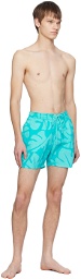 BOSS Blue Printed Swim Shorts