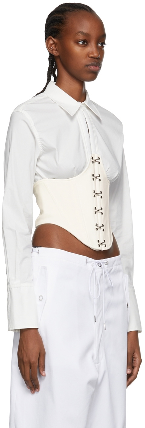 dion lee white corset dress Dion Lee Open-knit Corset Minidress