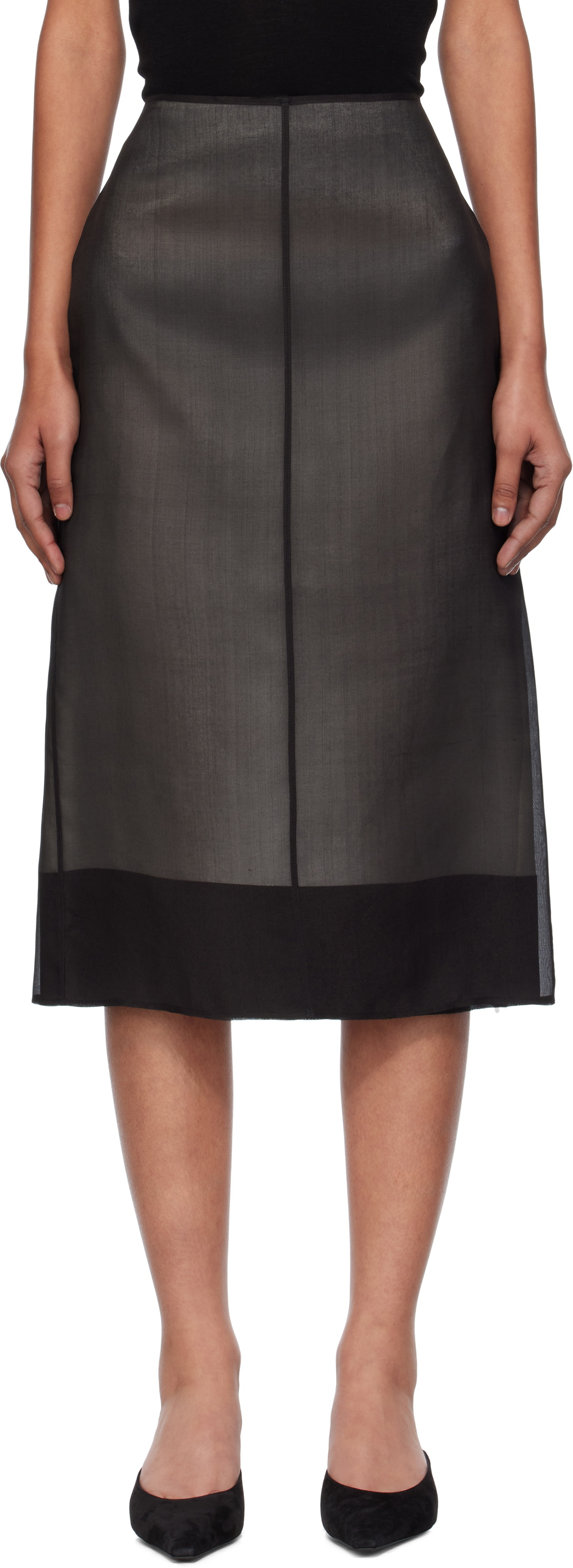 GIA STUDIOS Black Lucienne Midi Skirt