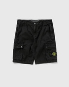 Stone Island Slim Bermuda Brushed Cotton Canvas Black - Mens - Cargo Shorts