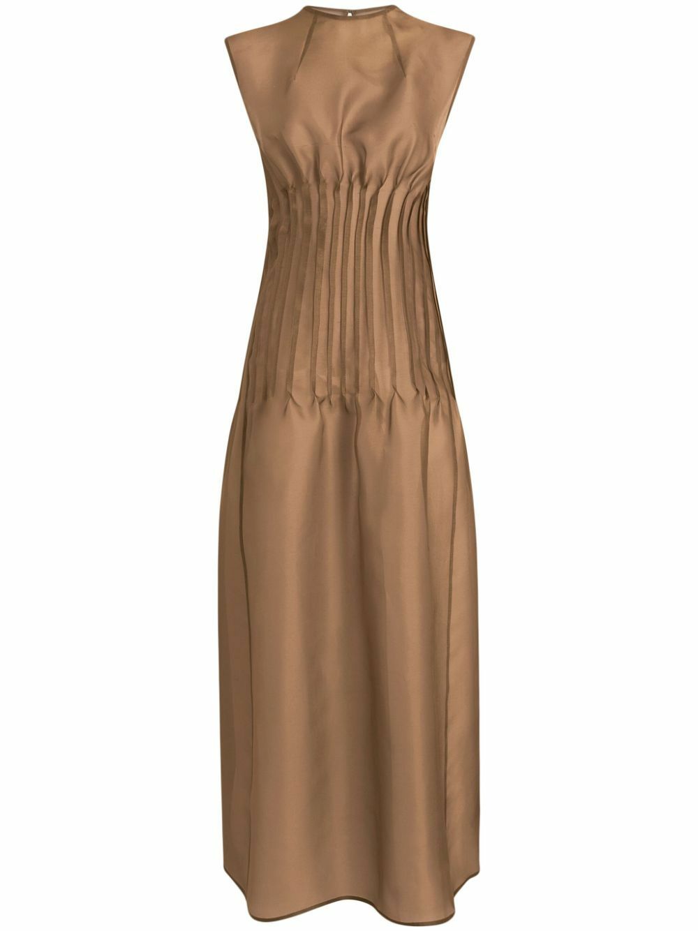 KHAITE Brown Wes Silk Maxi Dress Khaite