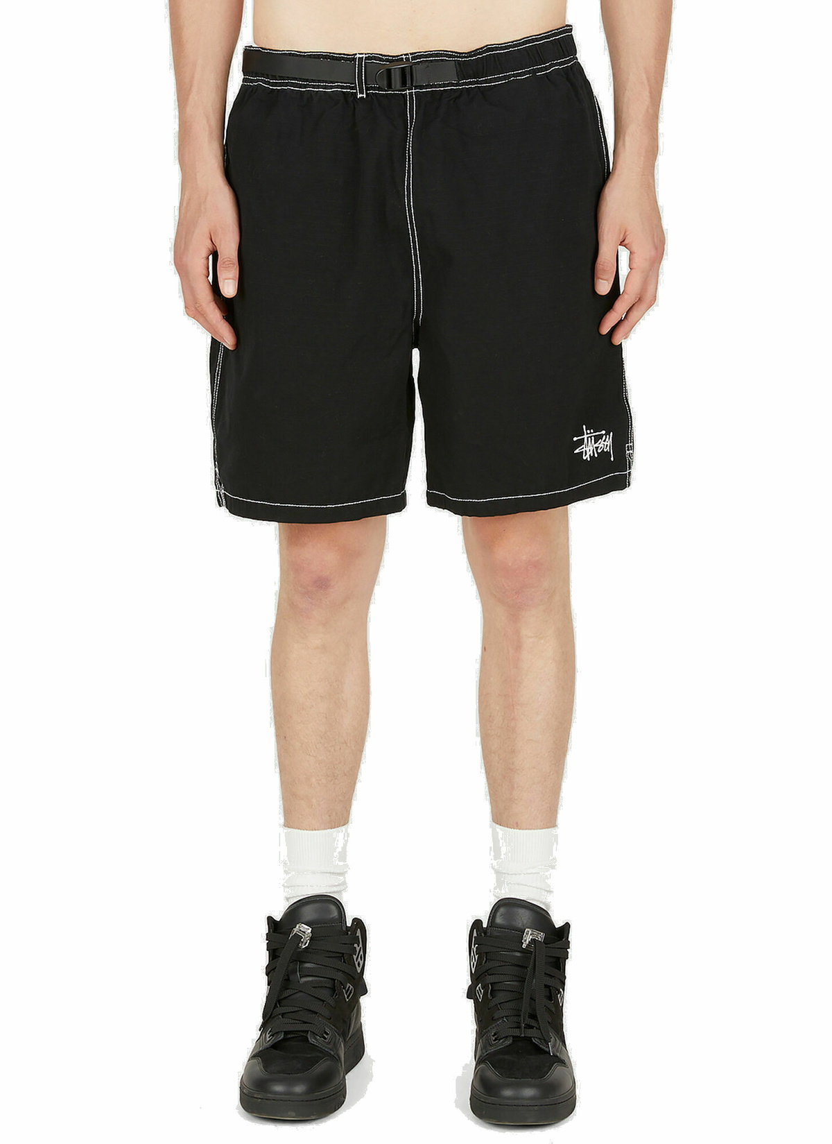 Stussy Boxy Linen Shorts Charcoal Stussy