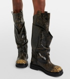 The Attico Passeggiata leather combat boots