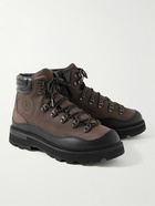 Moncler - Peka Trek Leather-Trimmed Nubuck Hiking Boots - Brown