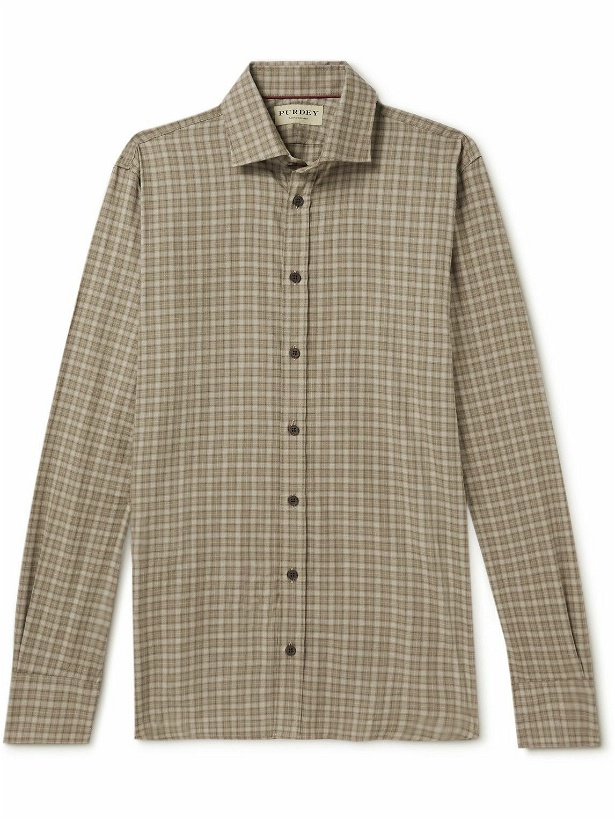 Photo: Purdey - Grouse Checked Cotton-Voile Shirt - Neutrals