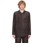 By Walid Brown Silk Tristan Shirt