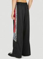 Wide Leg Panelled Track Pants in Black