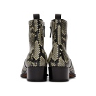 Giuseppe Zanotti Black and Grey Snake Zip-Up Boots